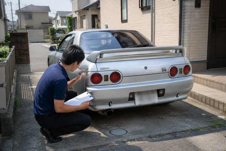 白い日産GT-R R32